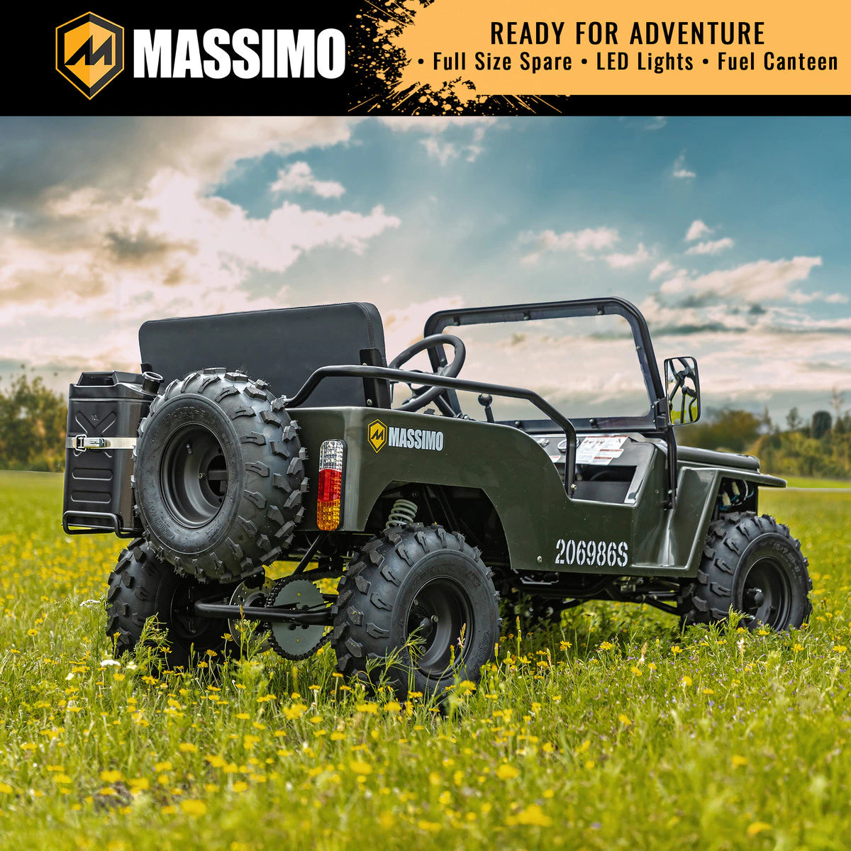 125cc Mini Jeep | Willys Edition | 3-Speed | Off Road | Gasoline Engine